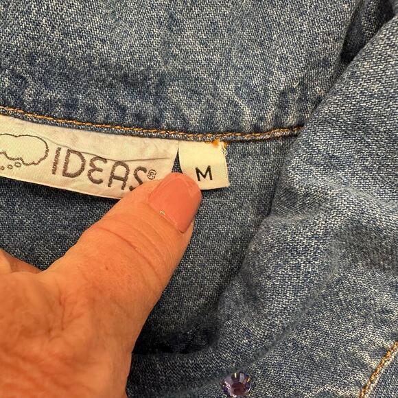 Vintage 1980’s Rhinestone and Stud Denim Jacket - Picture 6 of 7